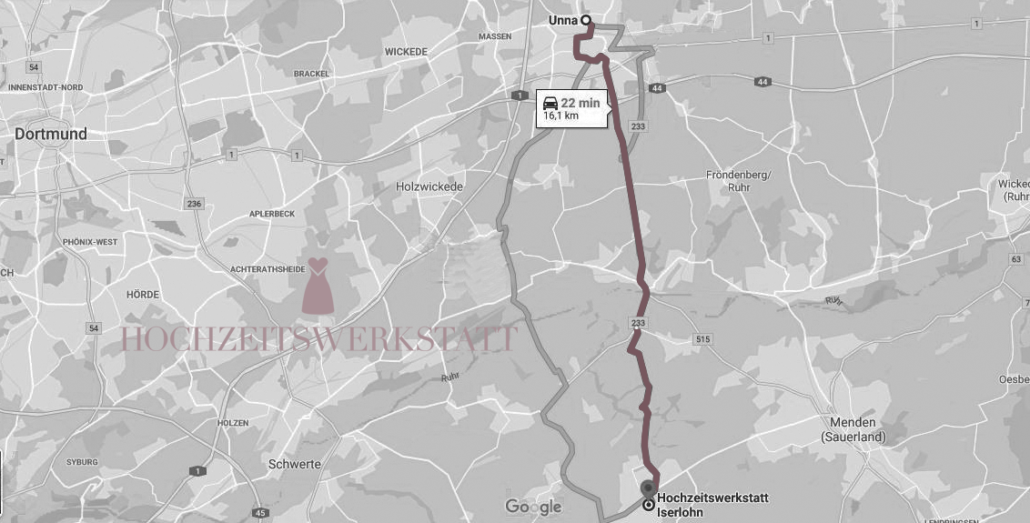 Anfahrt/Map Unna Hochzeitswerkstatt Iserlohn